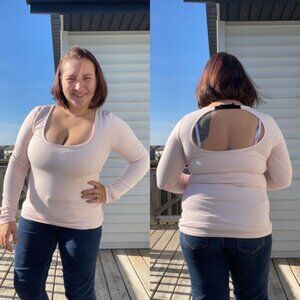 Victoria's Secret | Blush Pink, Open Back, Long Sleeve Top | Size Small